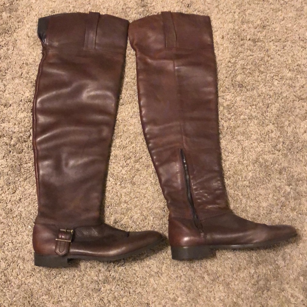 Zara brown riding knee high boots
